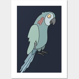 Zombie Parrot Cartoon // Funny Halloween Zombie Posters and Art